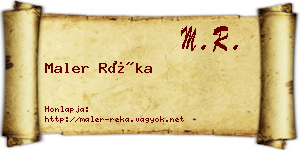 Maler Réka névjegykártya